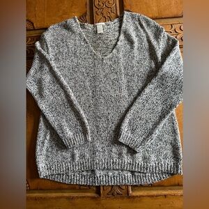 Gray V-Neck Women's Sweater